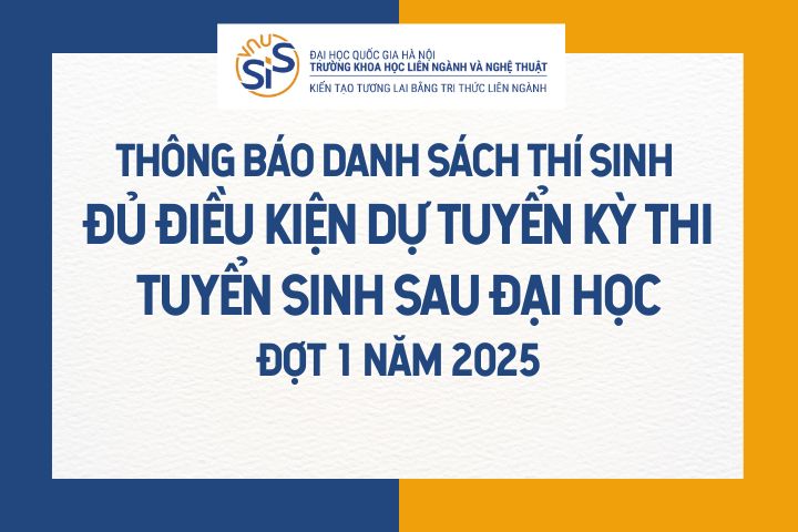 Thông báo danh sách thí sinh đủ điều kiện dự tuyển kỳ thi tuyển sinh sau đại học đợt 1 năm 2025